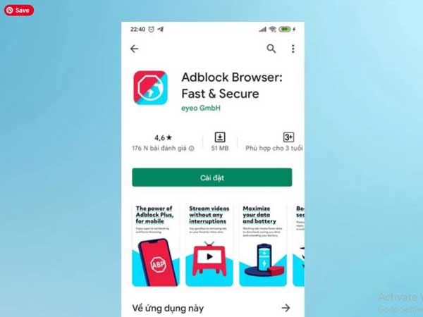 Sử dụng ứng dụng Adblock Browser